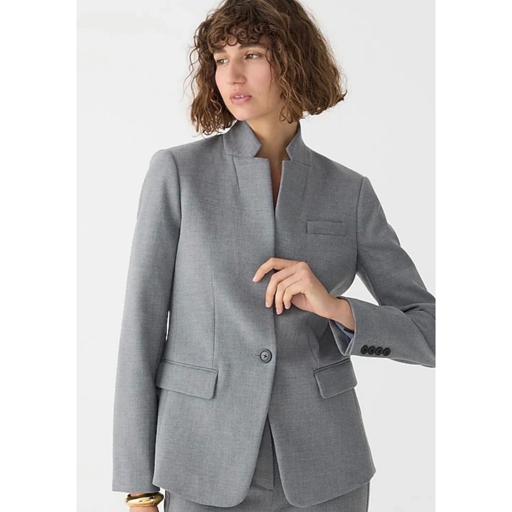 J.Crew Regent Blazer‎ Womens 18 Heather Grey Single Button Tailored Jacket K5961